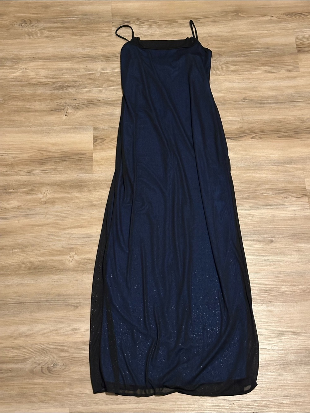 Navy Blue Women's Maxi Dress with Spaghetti Straps